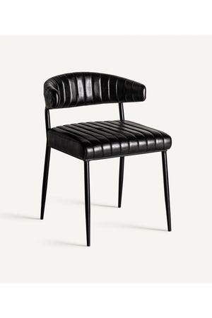   Black Leather Dining Chair (2) | Oroa.com