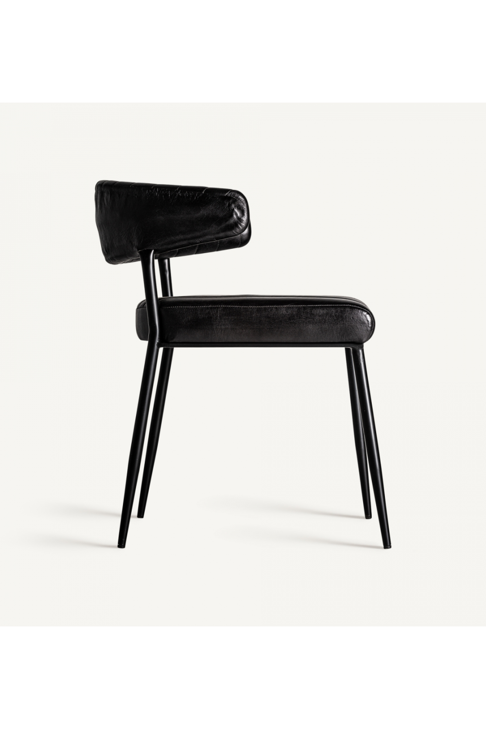   Black Leather Dining Chair (2) | Oroa.com