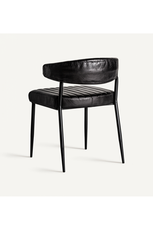   Black Leather Dining Chair (2) | Oroa.com