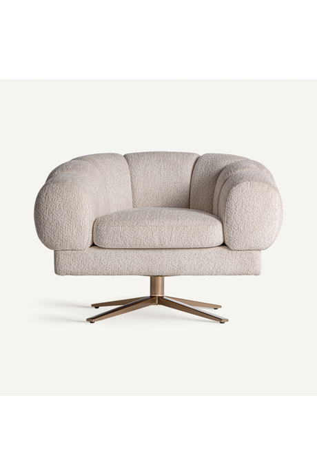   White Velvet Chunky Armchair | Oroa.com