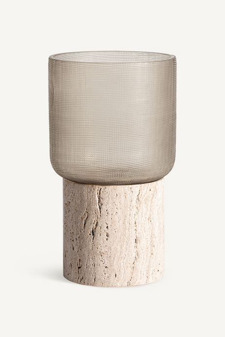   Cream Marble Glass Candle Holder | Oroa.com