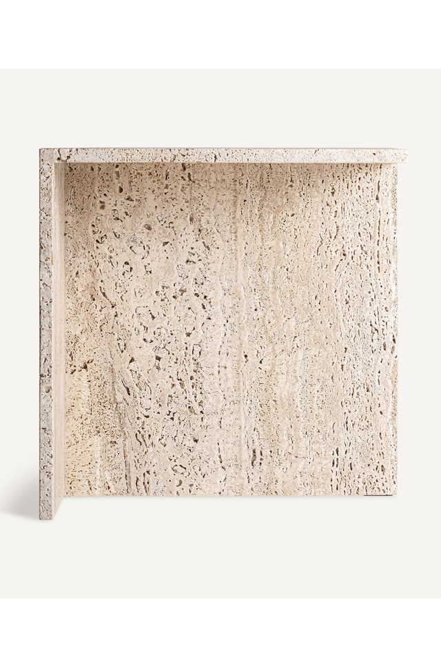 Beige Travertine Side Table | Vical Home Theuville | Oroa.com