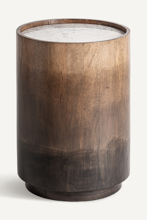  Mango Wood Cylindrical Side Table | Oroa.com