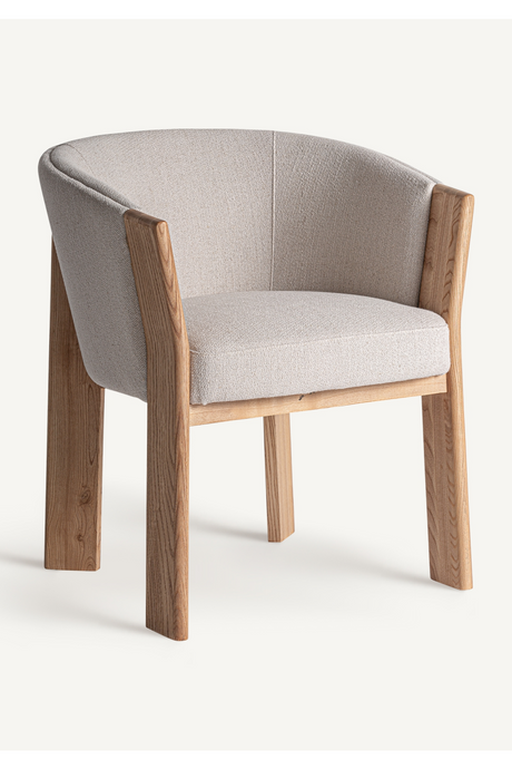   Beige Oak Curve Dining Chair | Oroa.com