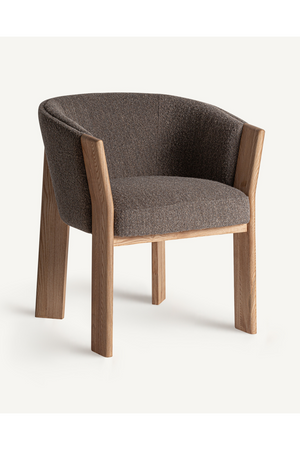   Taupe Padded Curve Dining Chair | Oroa.com