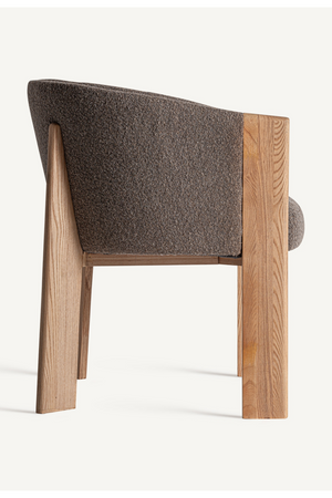   Taupe Padded Curve Dining Chair | Oroa.com