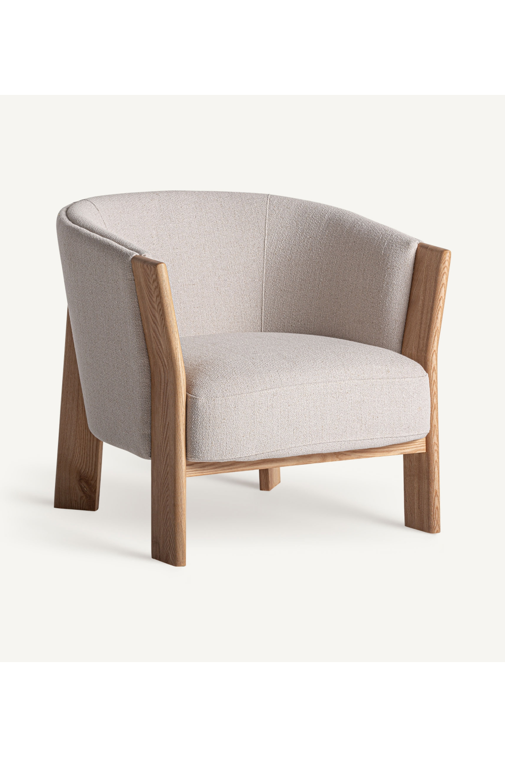   Oak Framed Beige Armchair | Oroa.com