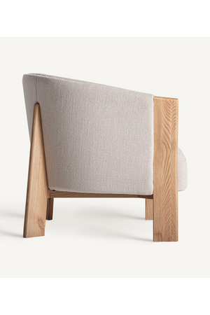   Oak Framed Beige Armchair | Oroa.com