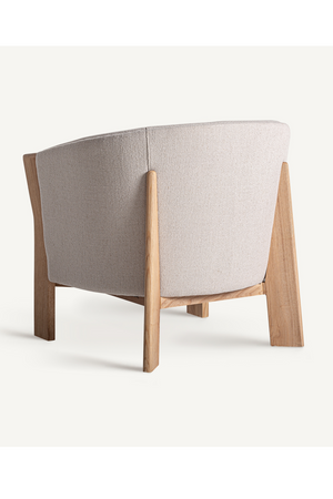   Oak Framed Beige Armchair | Oroa.com