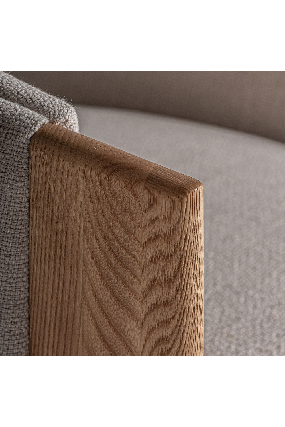   Oak Framed Beige Armchair | Oroa.com