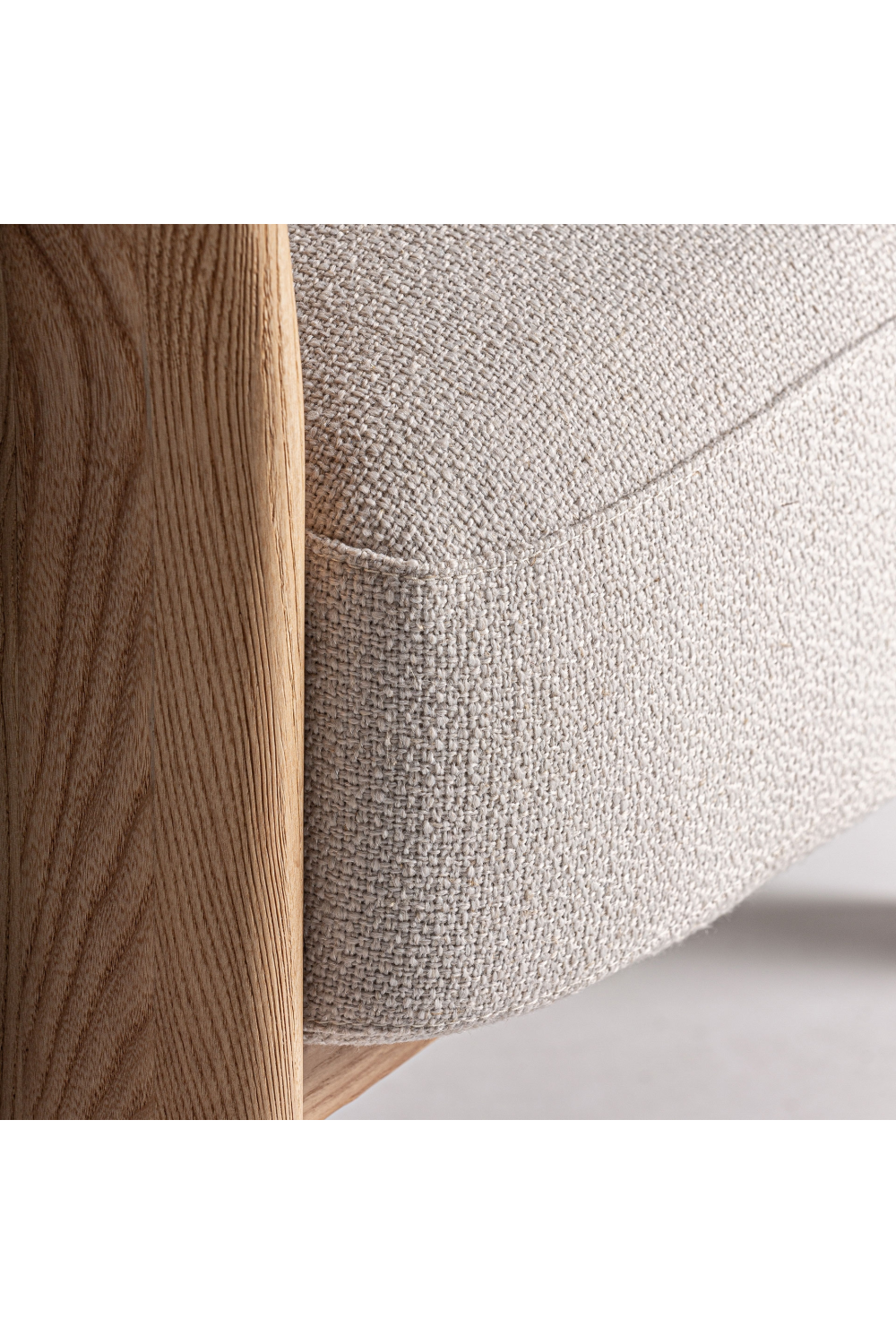   Oak Framed Beige Armchair | Oroa.com