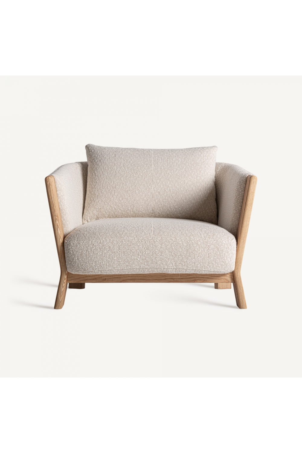   Natural Oak Frame Padded Armchair | Oroa.com