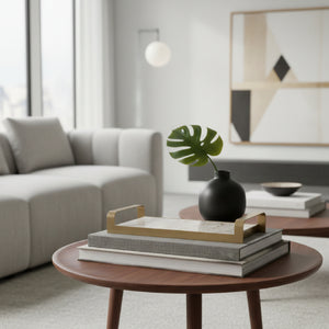   Gold Framed Marble Tray | Oroa.com