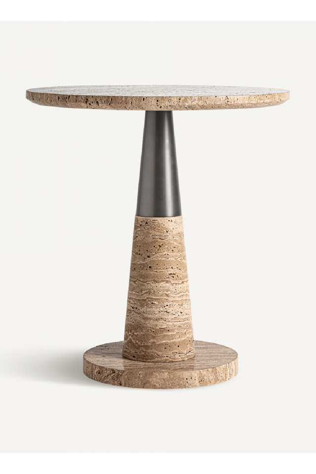 Round Brown Marble Side Table | Vical Home Rust | Oroa.com