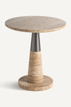   Round Brown Marble Side Table | Oroa.com