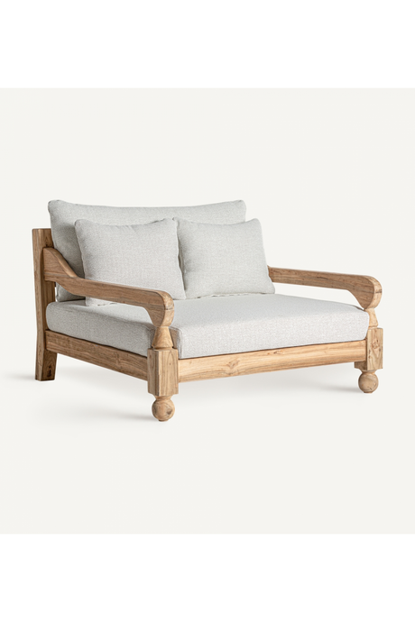   Wooden Framed Padded Outdoor Lounge Chair | Oroa.com
