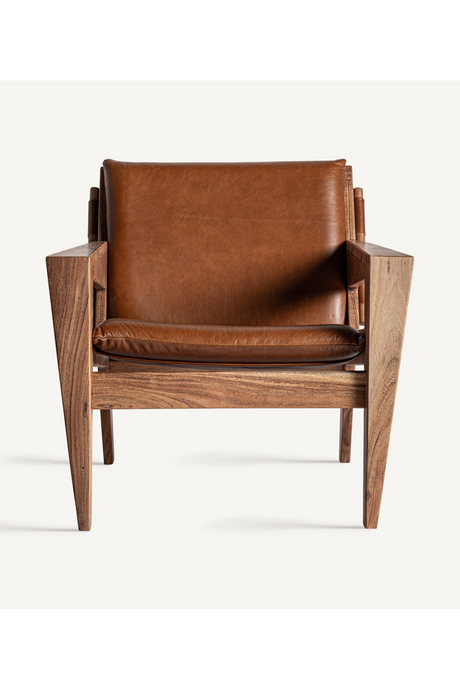   Acacia Framed Leather Armchair | Oroa.com