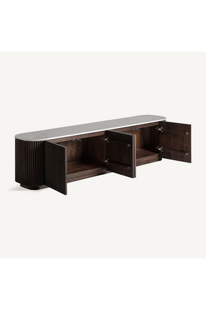   Ridged Mango Wood Media Unit | Oroa.com