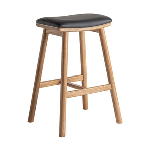   Black Leather Inspired Seat Stool | Oroa.com