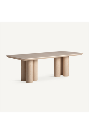   Beige Oak Rectangular Dining Table | Oroa.com