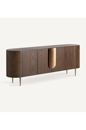   Brown Oak 4-Door Sideboard | Oroa.com