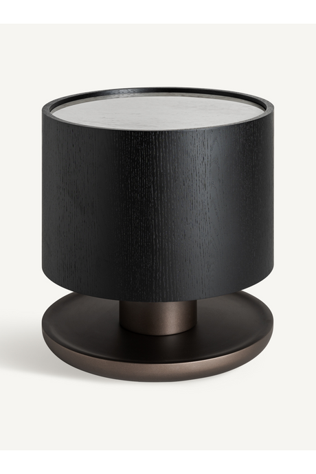   Black Oak Art Deco Side Table | Oroa.com