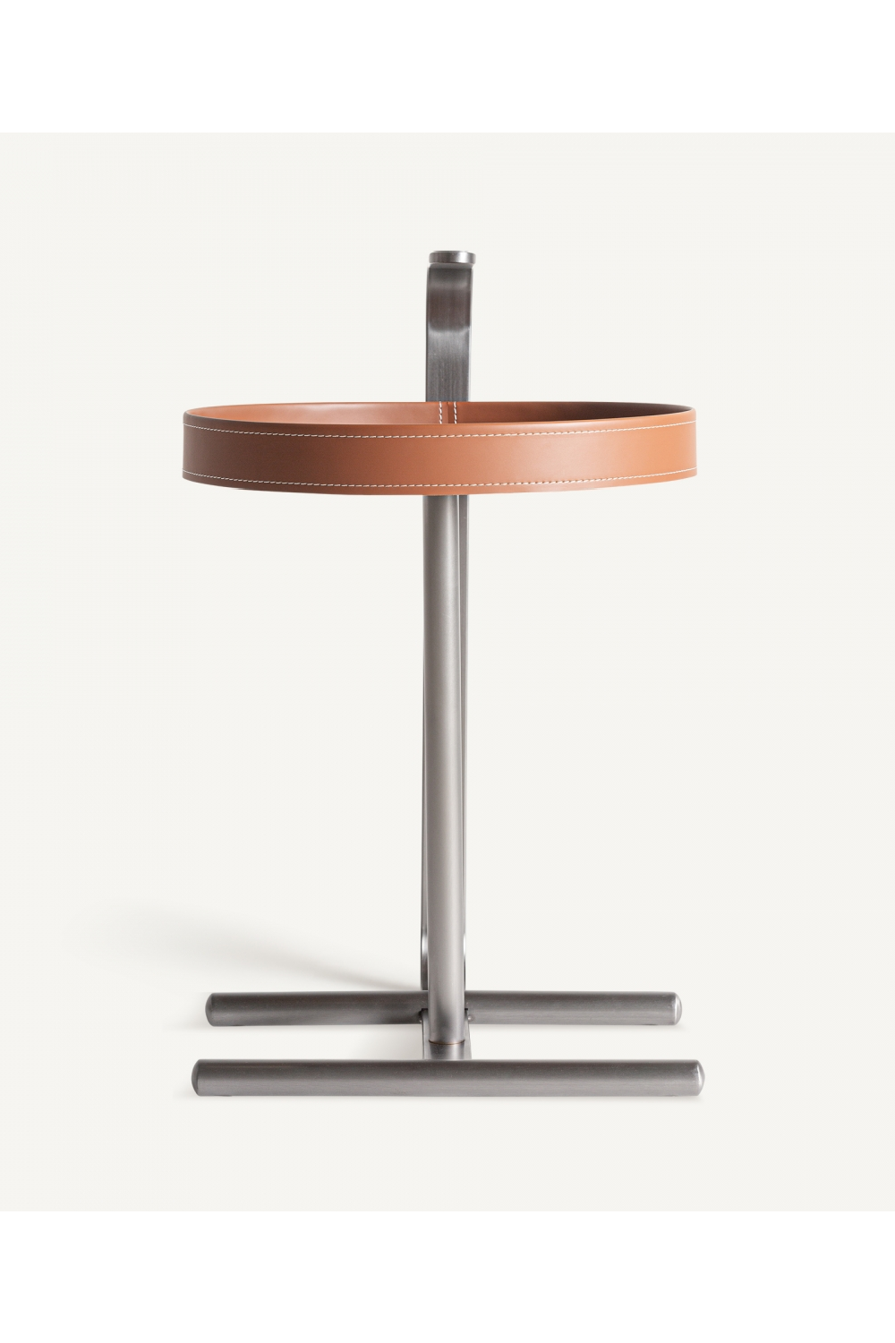   Brown Leather Side Table | Oroa.com