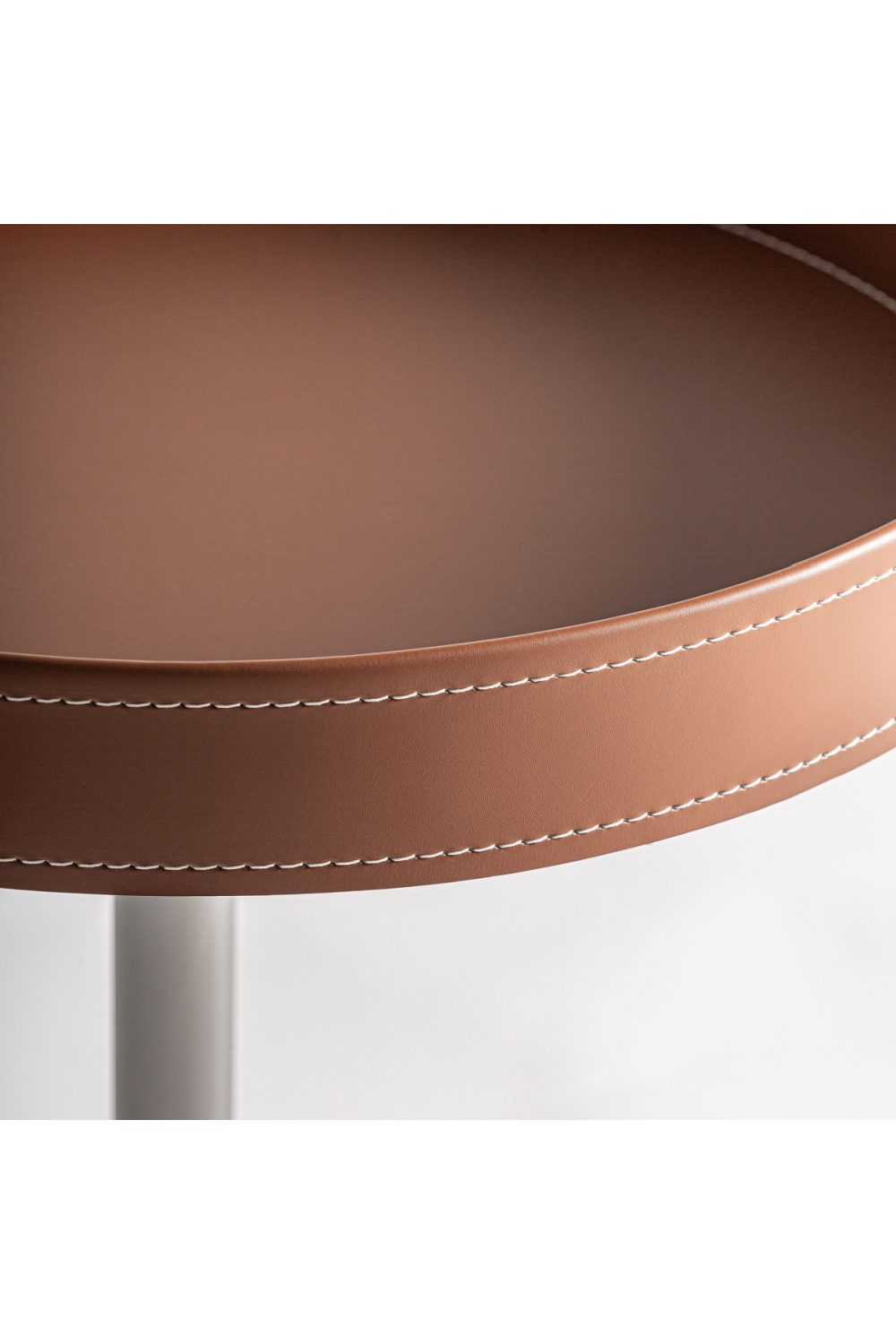   Brown Leather Side Table | Oroa.com