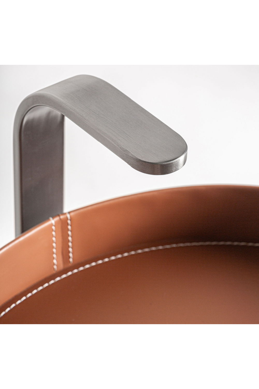   Brown Leather Side Table | Oroa.com