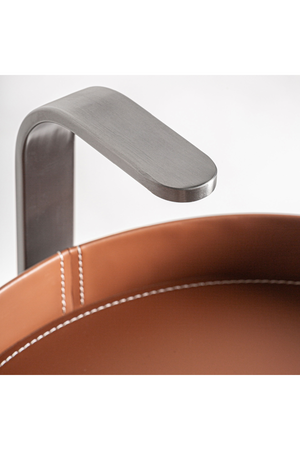   Brown Leather Side Table | Oroa.com