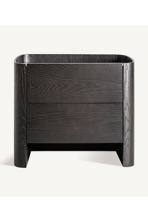   Black 2-Drawer Nightstand | Oroa.com