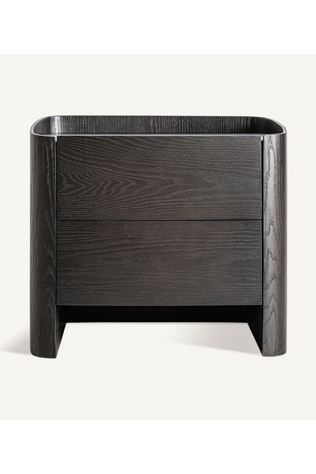   Black 2-Drawer Nightstand | Oroa.com