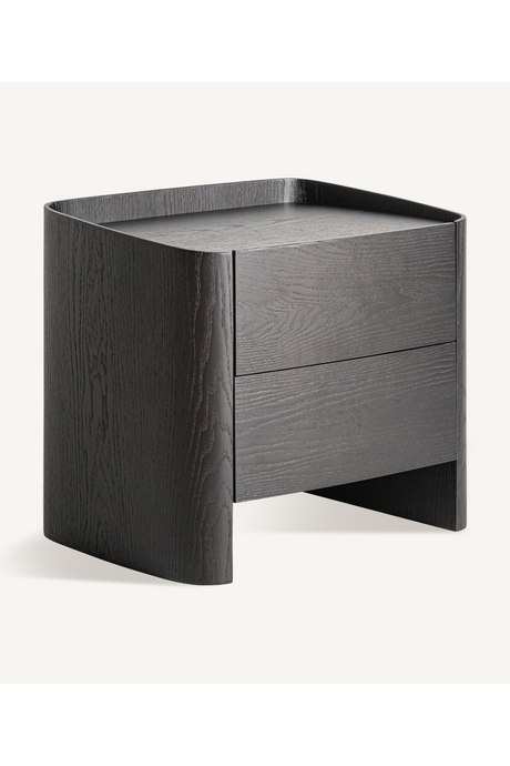   Black 2-Drawer Nightstand | Oroa.com