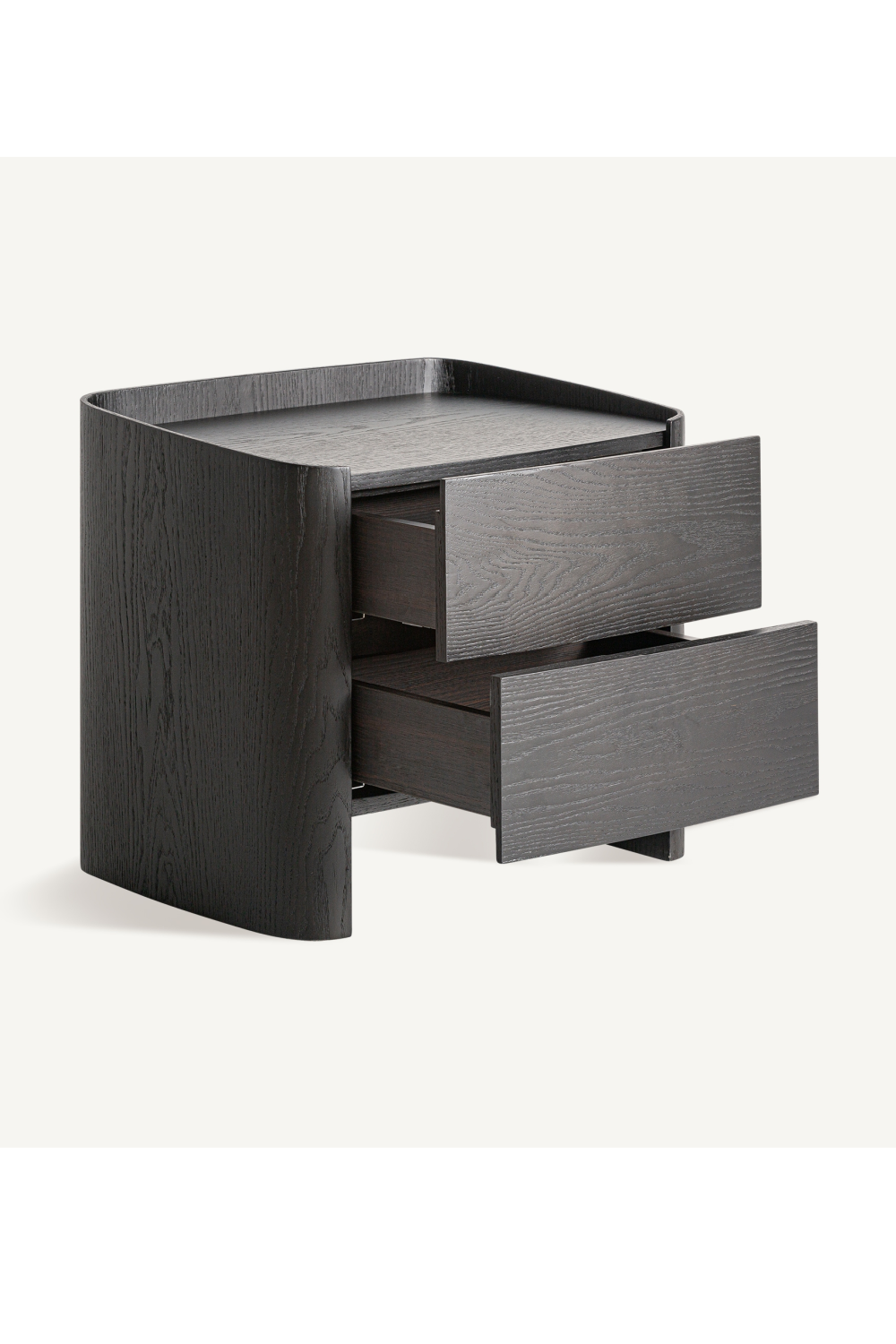   Black 2-Drawer Nightstand | Oroa.com