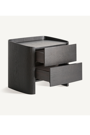  Black 2-Drawer Nightstand | Oroa.com