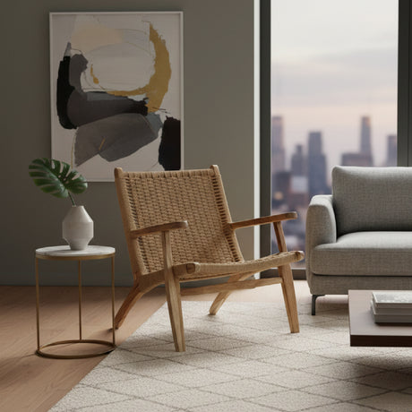   Teak Framed Fiber Lounge Chair | Oroa.com