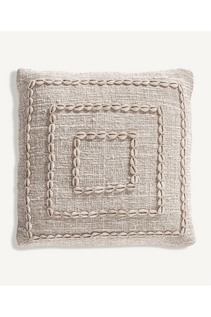   Seashell Studded Cotton Cushion | Oroa.com