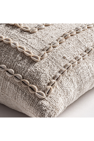  Seashell Studded Cotton Cushion | Oroa.com