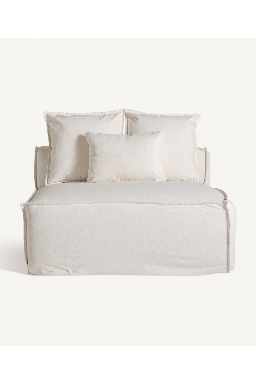   White Cotton Flanged Central Sofa | Oroa.com