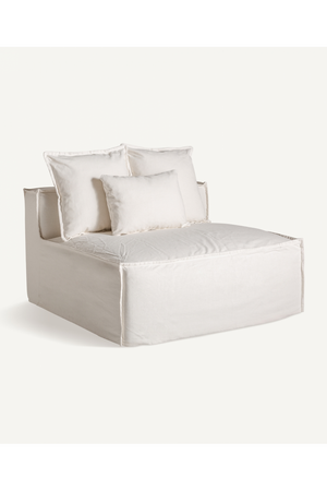   White Cotton Flanged Central Sofa | Oroa.com