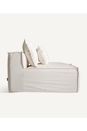   White Cotton Flanged Central Sofa | Oroa.com