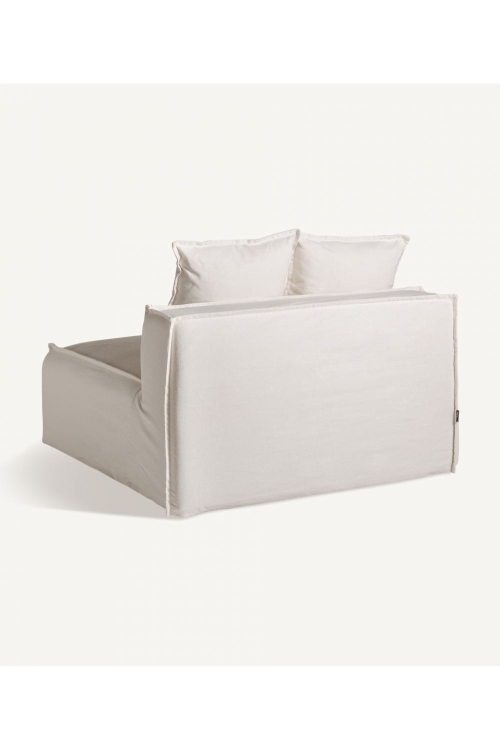   White Cotton Flanged Central Sofa | Oroa.com