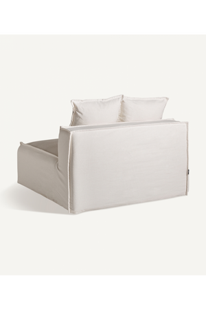   White Cotton Flanged Central Sofa | Oroa.com