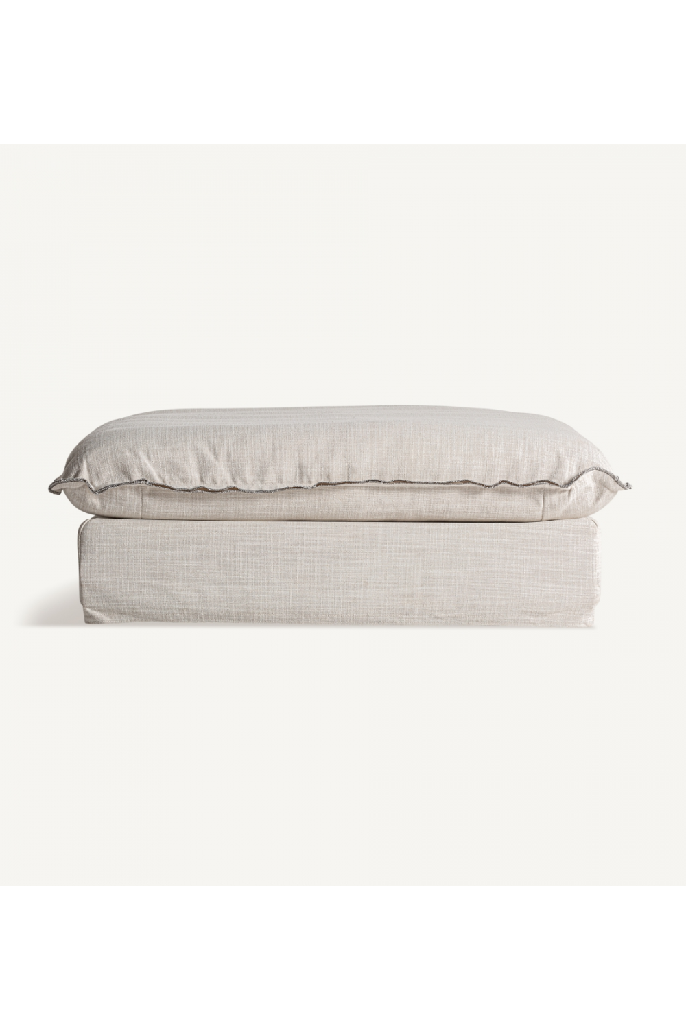  Off White Flanged Ottoman | Oroa.com