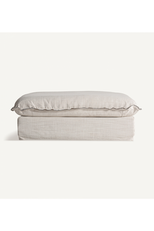   Off White Flanged Ottoman | Oroa.com