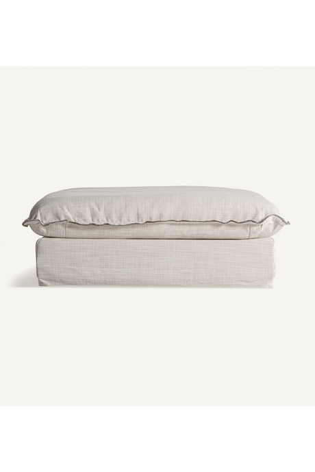   Off White Flanged Ottoman | Oroa.com