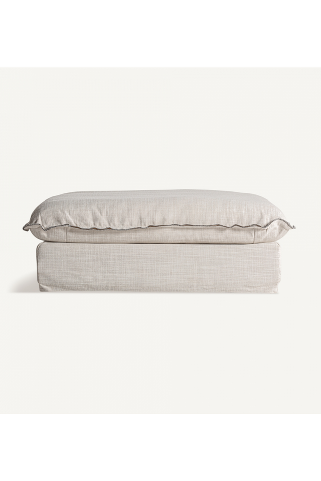 Off White Flanged Ottoman | Vical Home Bief | Oroa.com