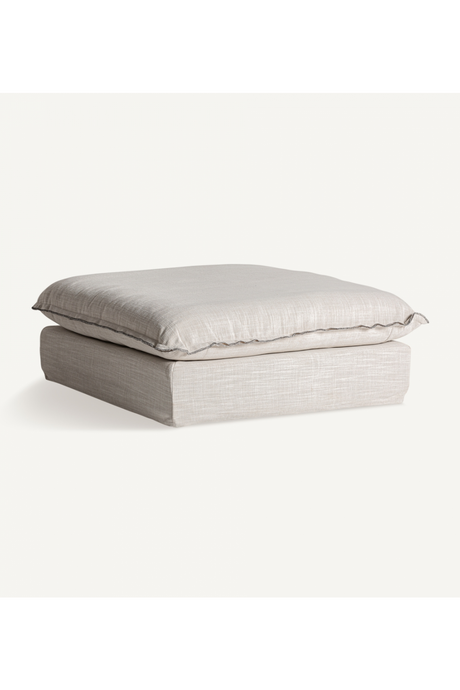   Off White Flanged Ottoman | Oroa.com