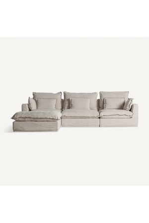   Off White Flanged Ottoman | Oroa.com