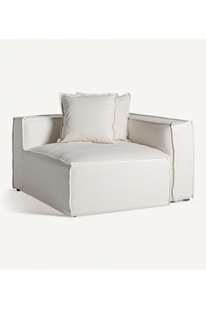   White Linen Right Corner Sofa | Oroa.com